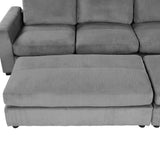 121.3" Modular Sectional Sofa with Two Movable Ottomans, Gray