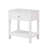 Dylan - Wooden End Side Table Nightstand With Glass Top And Drawer