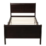 Twin Platform Bed Frame Mattress Foundation Sleigh Bed With Headboard / Footboard / Wood Slat Suppor