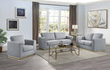 Valin - Linen 3 Pieces Living Room Set For Living Room - Gray