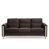 79.5" Comfortable Solid Wood Sofa with Soft Cushion" - Brown