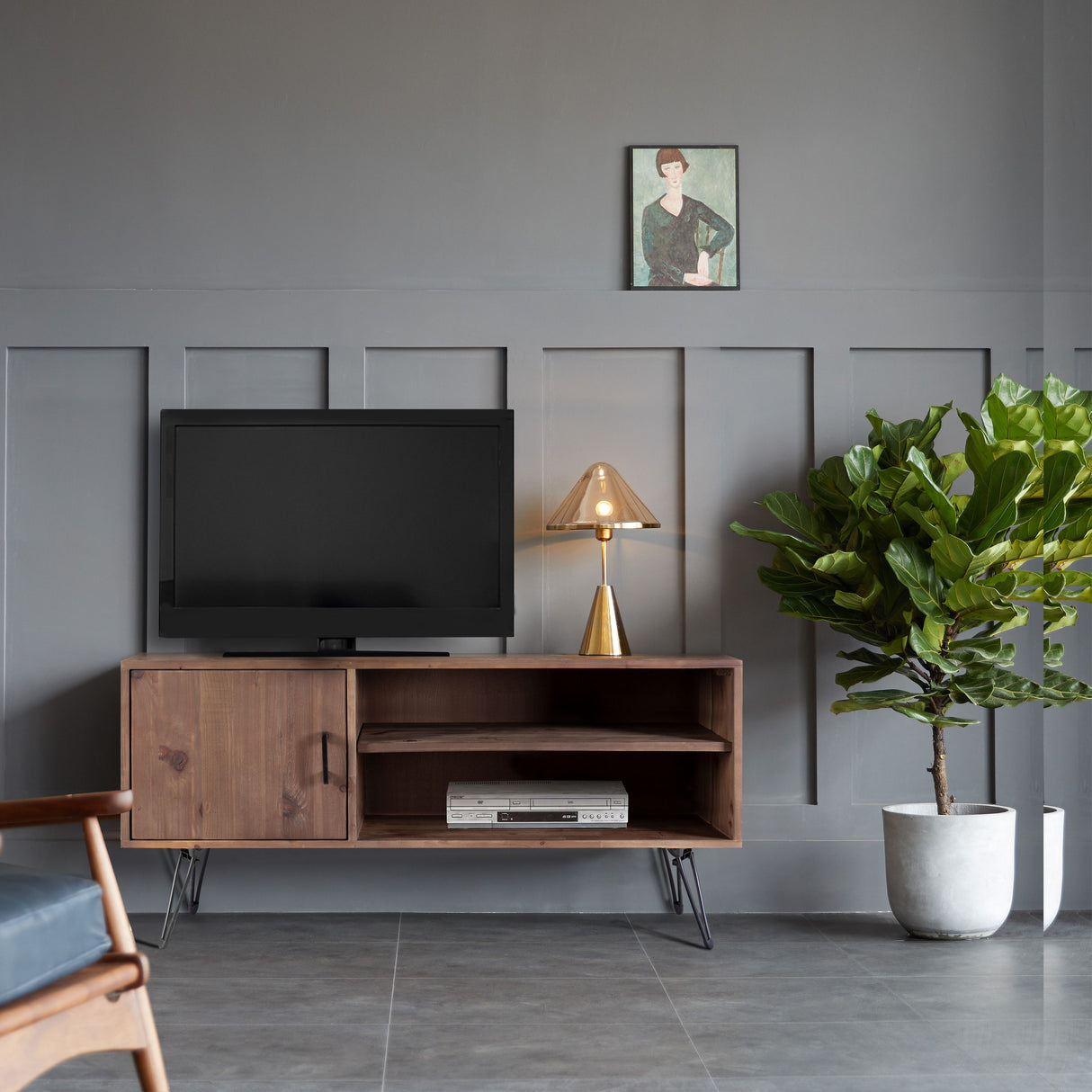 Simple, Modern, Vintage Reclaimed Wood TV Stand - Natural