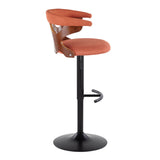 Gardenia - Contemporary Adjustable Barstool With Swivel With Rounded T Footrest (Set of 2)