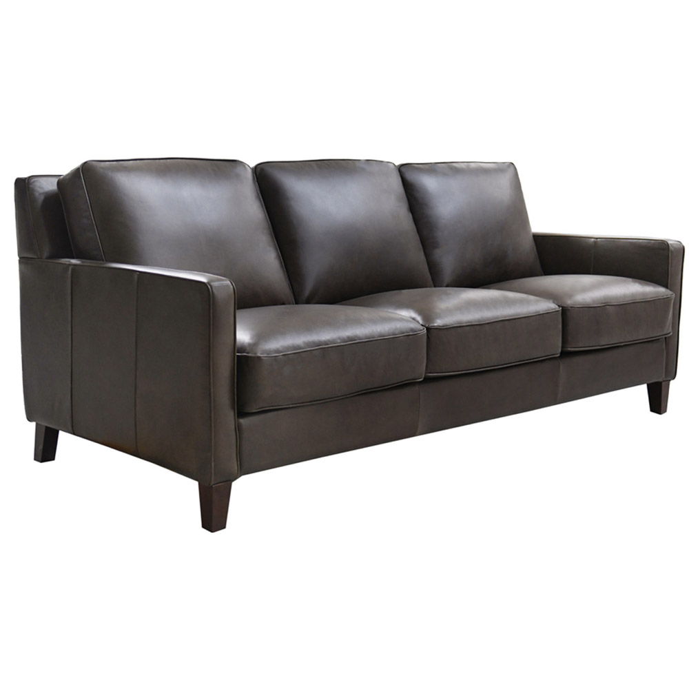 Ashby - Waxy Pull Up Leather Sofa - Dark Granite