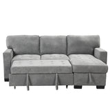 Sleeper Sofa Chaise with Storage  and USB Charger - Gray