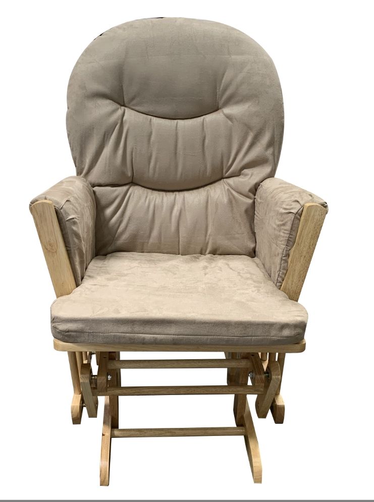 Rehan - Microfiber Glider Chair With Ottoman - Taupe