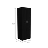 Armoire Organiser, Two Shelves, Rod, Double Door Cabinet Armoire