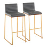 Mason Mara - Contemporary Versatile Desig Fixed Height Barstool (Set of 2)