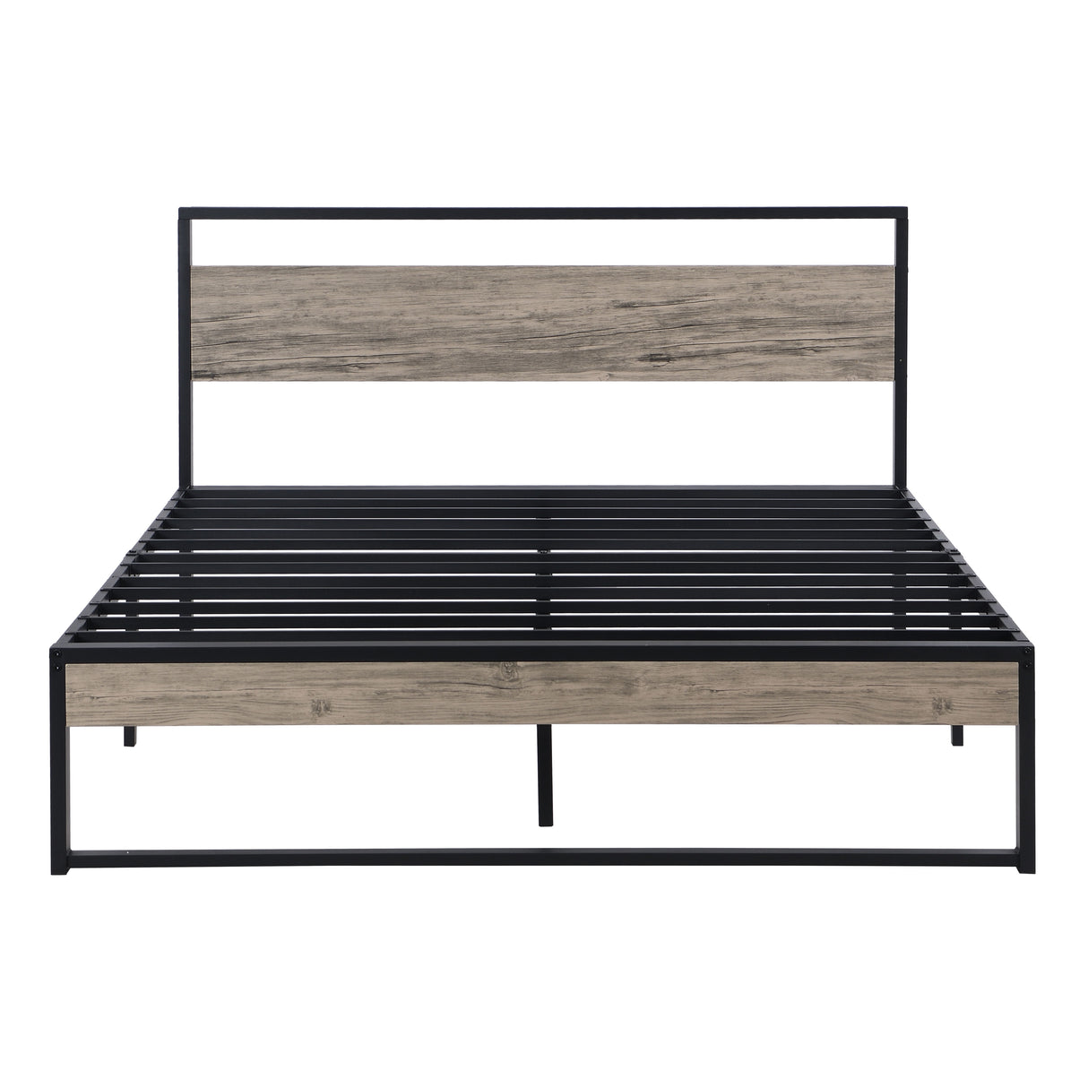 Queen Platform Metal Bed - Black