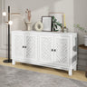 Large Storage Space Sideboard, 4 Door Buffet Cabinet With Pull Ring Handles For Living Room, Dining Room