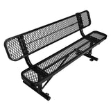 Outdoor Steel Bench With Backrest