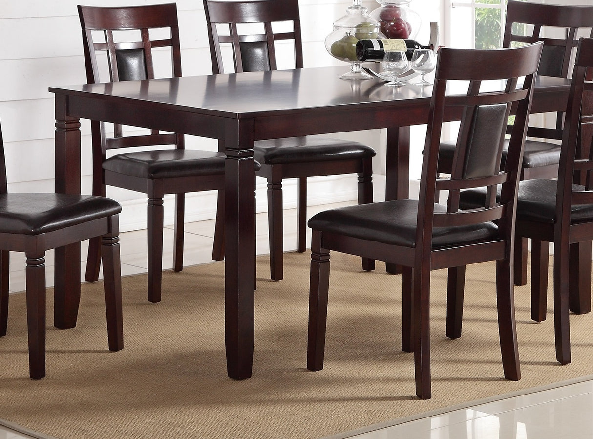 7pc Dining Set with Upholstered PU Chairs - Espresso