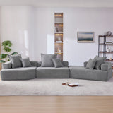 156" Oversized Modular Sectional Sofa - Gray