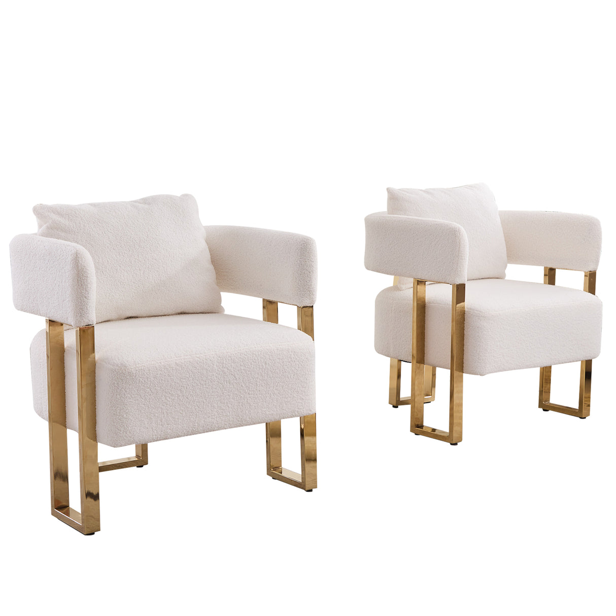 3 Pc Set with Accent Chairs and Side Table - White