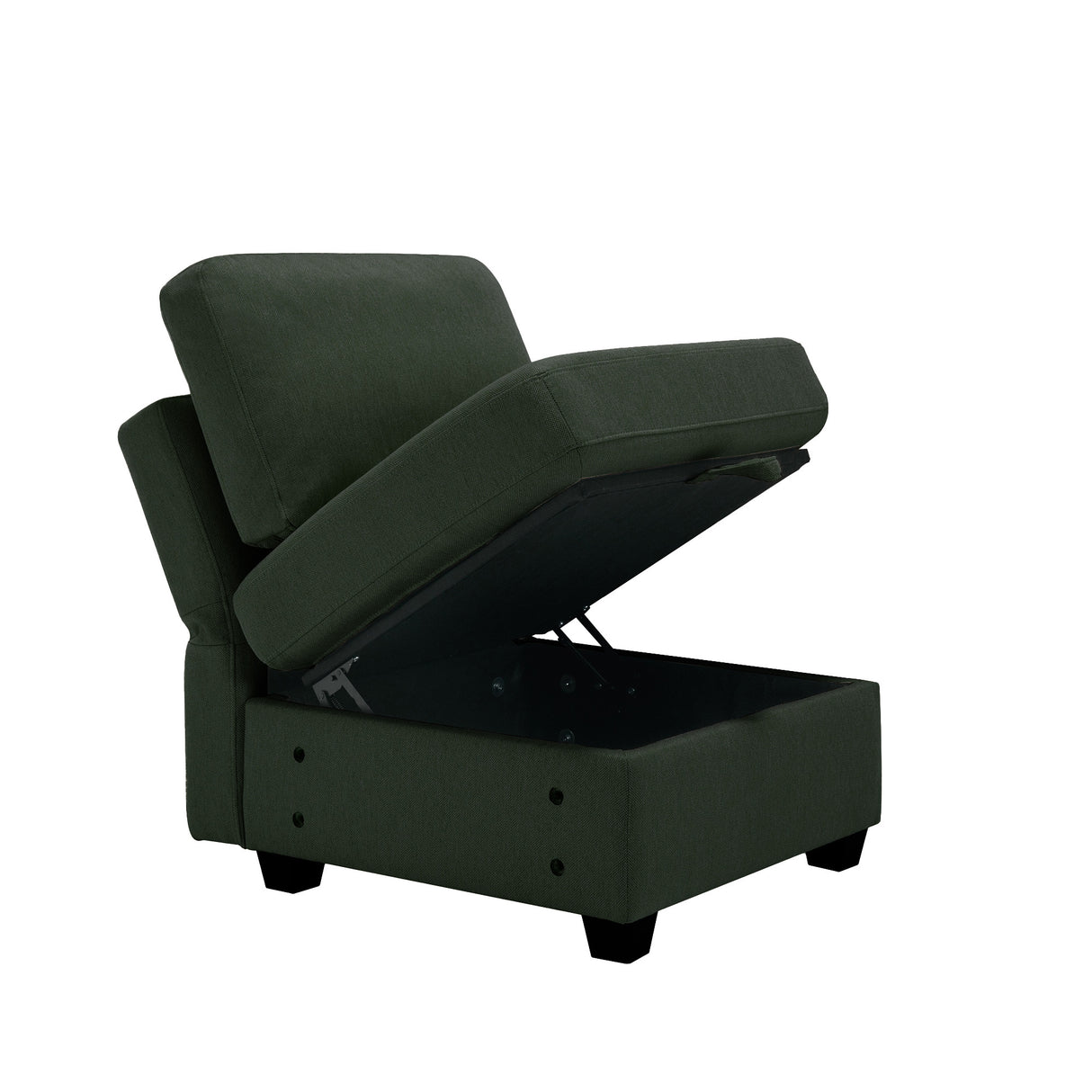 2 Pc Living room Set With Hidden Storage Under Seat and Adjustable Arms and Backs - Green