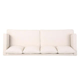 Comfy 3 Seat Sofa With Tufted Back And Arm - Beige