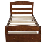 Platform Bed Frame With Storage Drawer And Wood Slat Support No Box Spring Needed