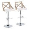 Charlotte - Farmhouse Adjustable Height Barstool & Swivel Rounded Rectangle Footrest (Set of 2)