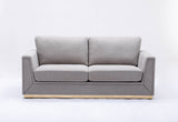 Valin - Linen Sofa For Living Room - Gray