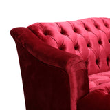 Sturdy Velvet Sofa - Red