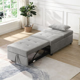 Folding Chair Sofa Bed - Gray Fabric