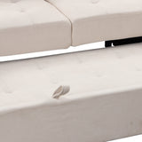 Sleeper Sofa Chaise with Storage  and USB Charger - Beige