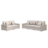 Nolan - Linen Fabric Sofa And Loveseat Living Room With Pillows And Interchangeable Legs