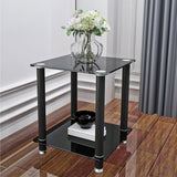 Side Table, 2 Tier Space End Table, Modern Night Stand, Sofa Table, Side Table With Storage Shelve