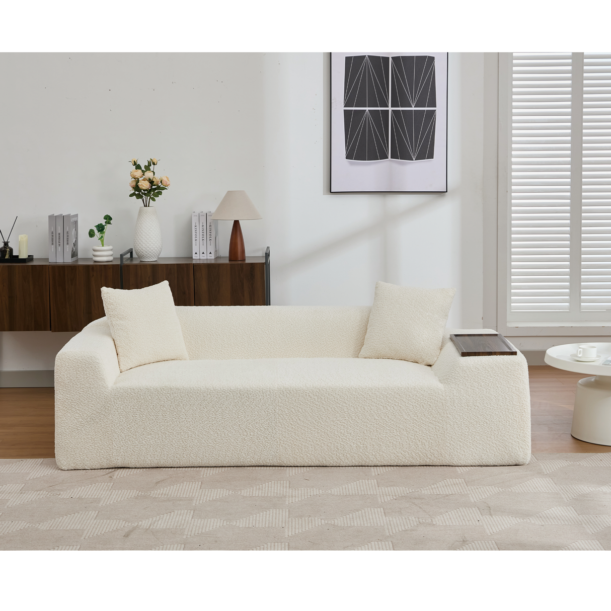 2 Piece Boucle Cloud Living Room Set, Beige