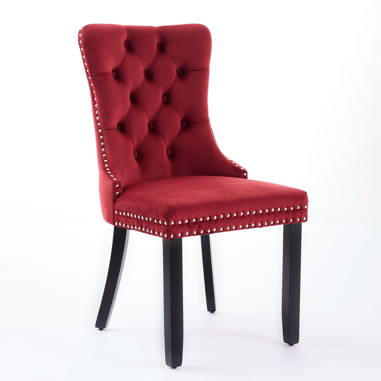 Classic Velvet Dining Chairs(Set of 2) - Burgundy