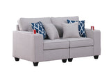 Cooper - Linen Loveseat With Cupholder - Light Gray