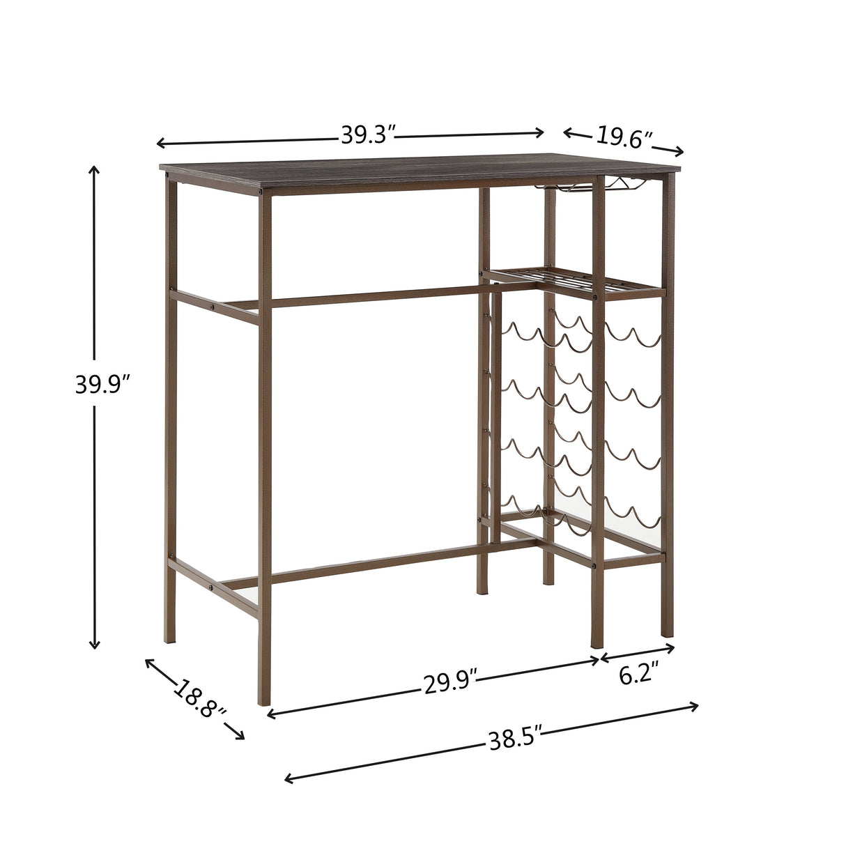 3 Piece Bar Sets - Antique Brown