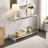 Chrome Glass Sofa Table - Chrome