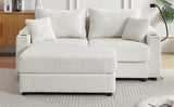 72.8" Modern Style Loveseat with Storage Space, Movable Ottoman, Two USB Ports, Two Cup Holders and Phone Holder - Beige