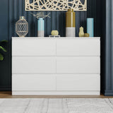 6 Drawer Double Dresser For Bedroom Living Room Hallway - White