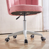 Home Office Chair, Fluffy Fuzzy Comfortable Makeup Vanity Chair, Swivel Desk Chair Height Adjustable Dressing Chair For Bedroom