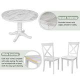 5 Pieces Dining Table And Chairs Set For 4 Persons, Kitchen Room Solid Wood Table With 4 Chairs