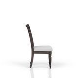 Upholstered Seat Ladderback Side Chair - Coffee