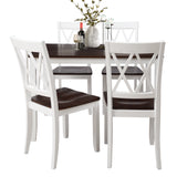 5-Piece Dining Set - White+Cherry