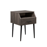 Contemporary Angled Nightstand - Slate Gray