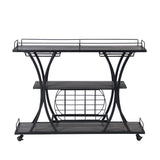 Industrial Bar Cart With Wheels 3 - Black / Gray