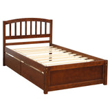 Platform Storage Bed Wood Bed Frame With Two Drawers And Headboard