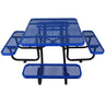 Square Outdoor Steel Picnic Table , With Umbrella Pole