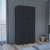 Wardrobe Armoire With 3 Doors - Black