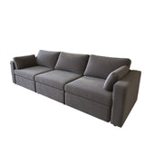 Modern Cotton Linen Modular Sectional Sofa, with Pillows - Dark Gray