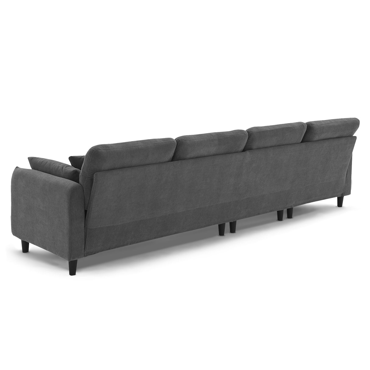 Modern  Sectional Sofa with Pillows and Ottoman - Gray