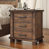 Solid Wood Framhouse Nightstand - Natural