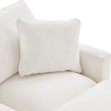 Modern Chenille  Modular Sofa with 2 Pillows - White