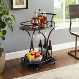 2 Tier Bar Cart - Black