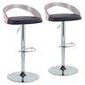 Grotto - Mid Century Modern Adjustable Height Barstool With Swivel With Oval Footrest (Set of 2)